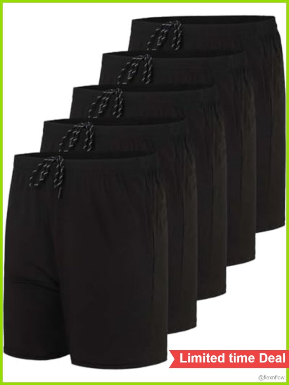 Men's 5 Pack Dry Fit Athletic Shorts 5 Inch Inseam with Pockets